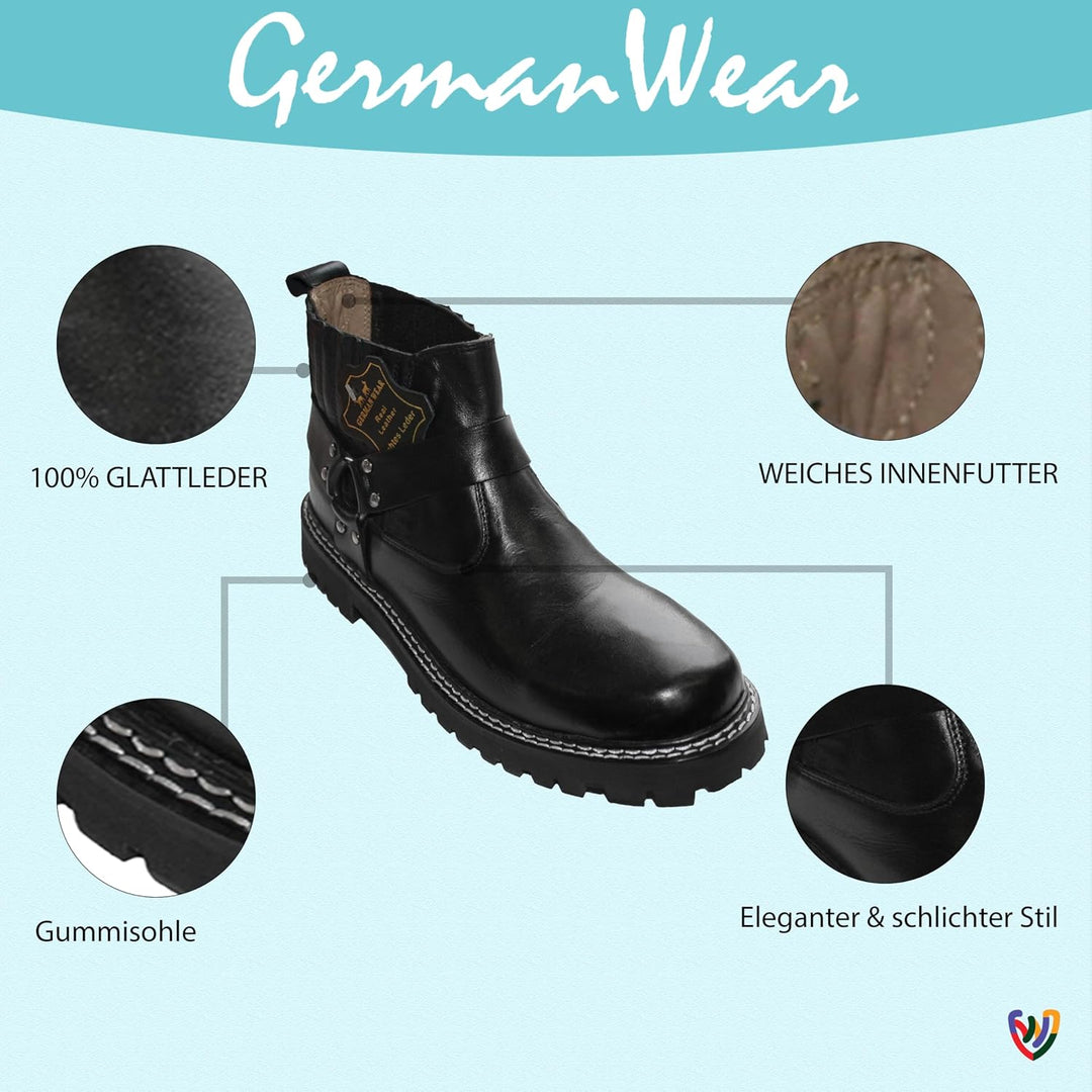 German Wear Motorradstiefel Herren stilvolle Western-Rider-Chopper-Stiefel – echte Lederstiefel, was