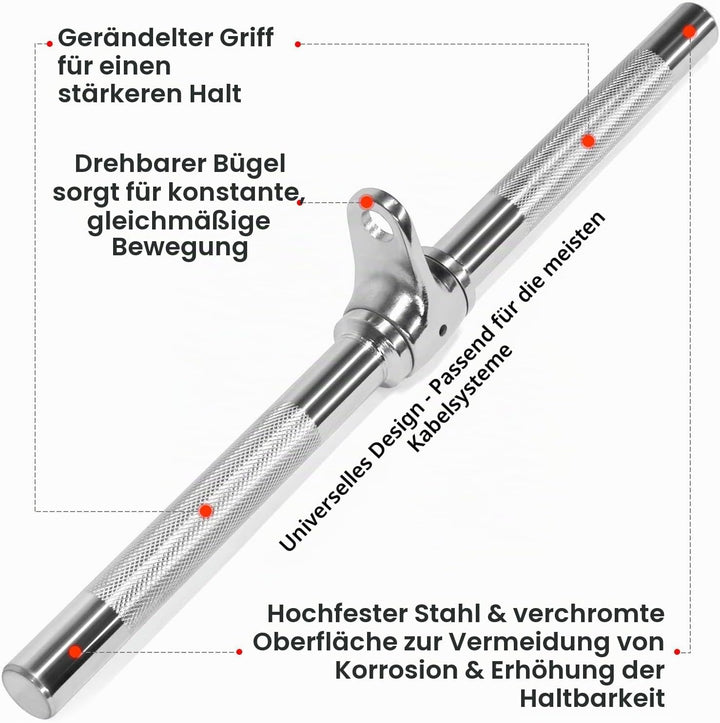 Yes4All LAT-Pull-Down-Kabelaufsatz, Trizeps-Pressstange, V-förmige Stange mit Diamant-Rändelgriff, B