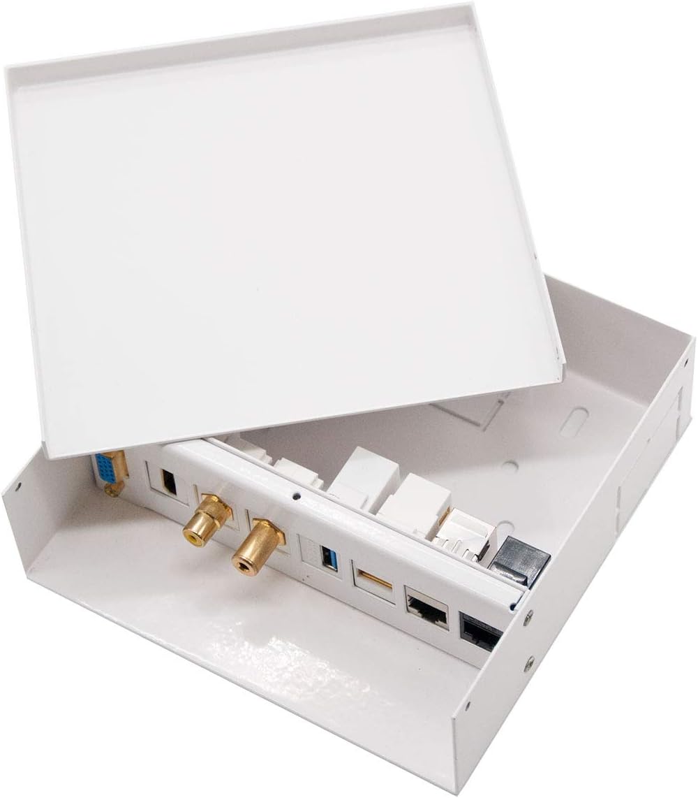 Nanocable 10.35.0003 - Multimedia Wandanschlussdose VGA+HDMI+JACK3.5+RCA+USB3.0+USB2.0+2xRJ45, weiss