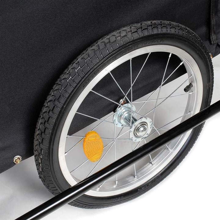 Fahrrad Lastenanhänger bis 65kg mit Radschutz-Rahmen, umklappbarer Deichsel und Schnellkupplung