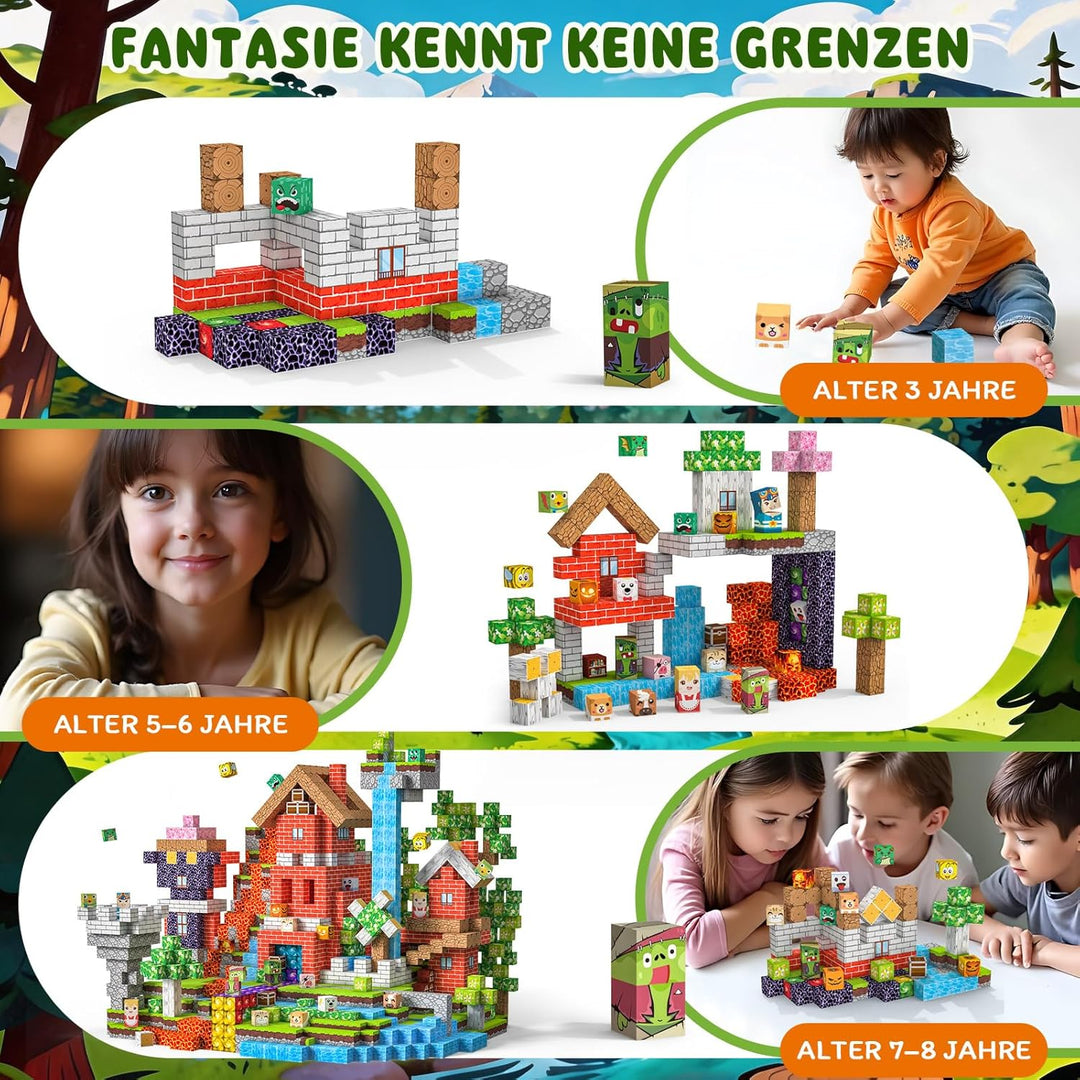 Crifeton Magnetische Bausteine 220 PCS 2CM, Montessori Spielzeug Magnete Kinder, Magnetische Bauwelt