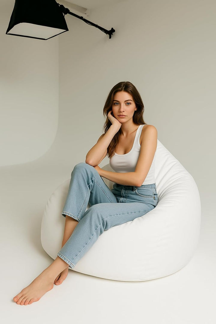 PATCH HOME Patchhome Sitzsack Tropfenform mit Reissverschluss Nachfüllbar - für In &amp; Outdoor - mit S