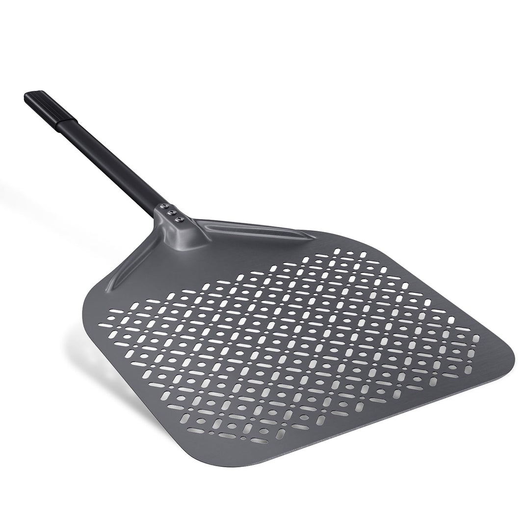 14 Zoll 35cm x 88cm Perforierter Pizzaschieber, Perforiert Pizzaschaufel aus Hart Eloxiertes Alumini