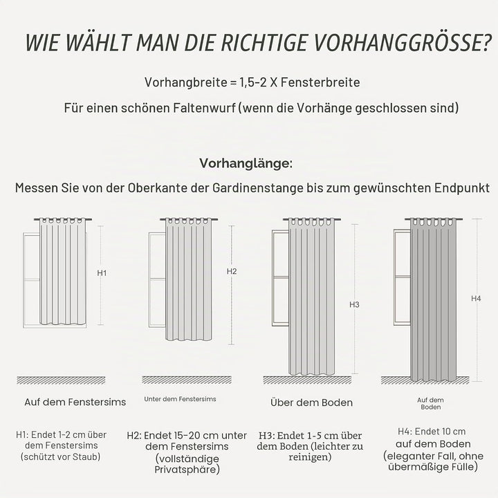 PONY DANCE Blickdichte Gardinen Küche Kurze Verdunklungsvorhänge | Schlaufenschal 2er Set H90 x B140