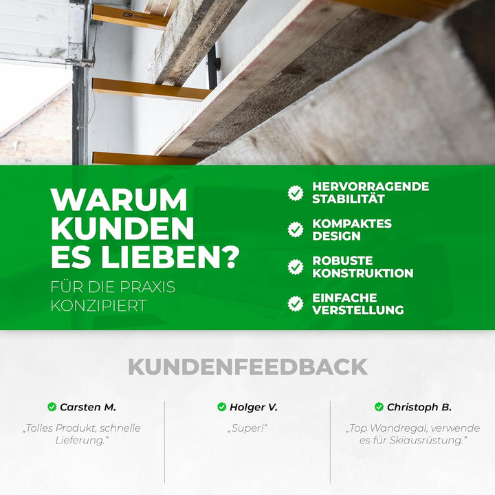 StrongRack R600 Schwerlastregal ⏐ Aufbewahrung Regal und Garage Organizer mit 6 Ebenen ⏐ Wandhalteru