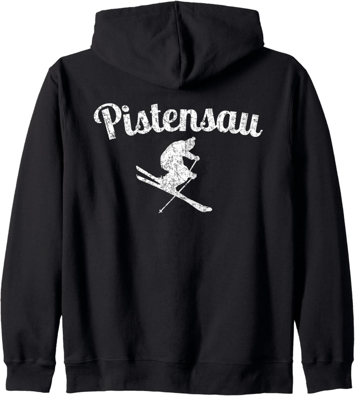 Pistensau (Vintage Weiss) Apres Ski Skifahrer Kapuzenjacke