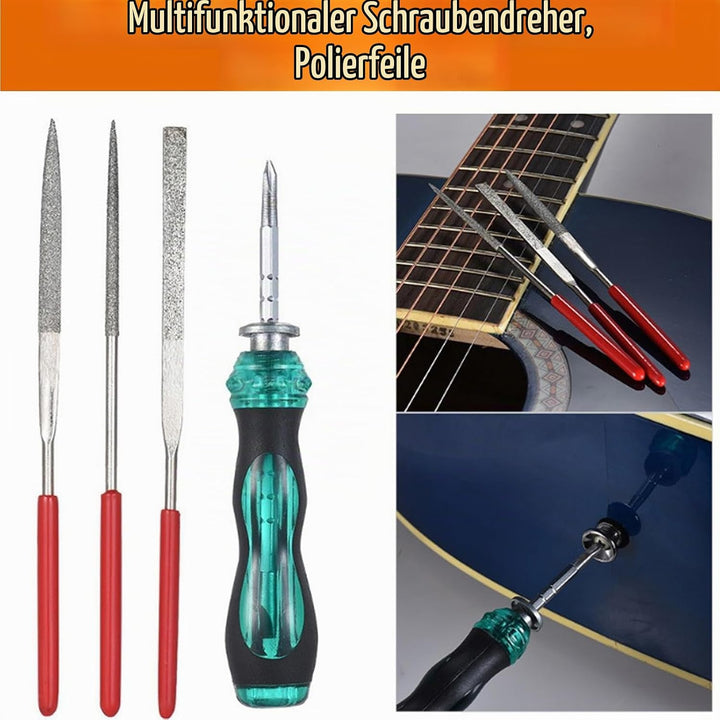 26Stk Gitarre Reparatur Werkzeug Set: HOMURY Gitarren Wartung Reinigung Set Pflegeset Komplettes Ink