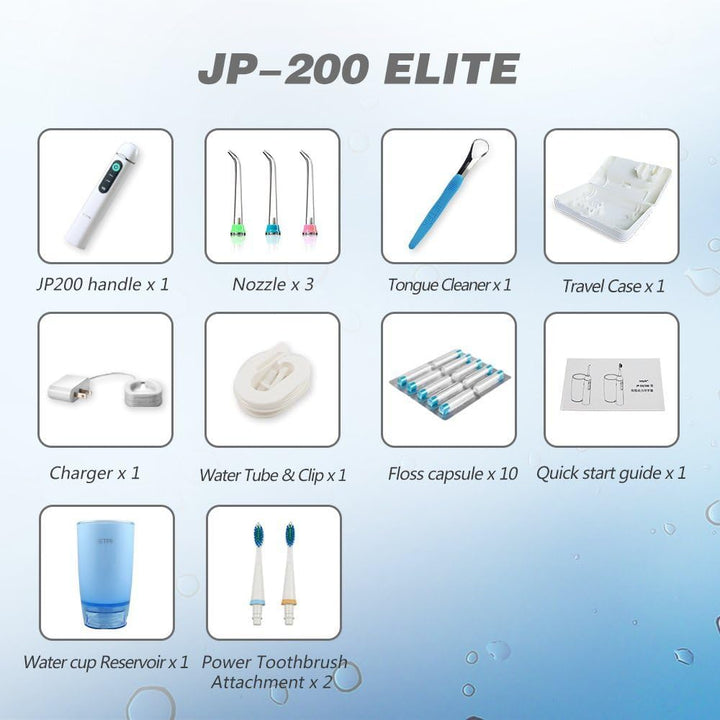JETPIK 200 (Elite) 3 in 1 System: Elektrische Zahnseide mit Impuls - Munddusche und Schallzahnbürste