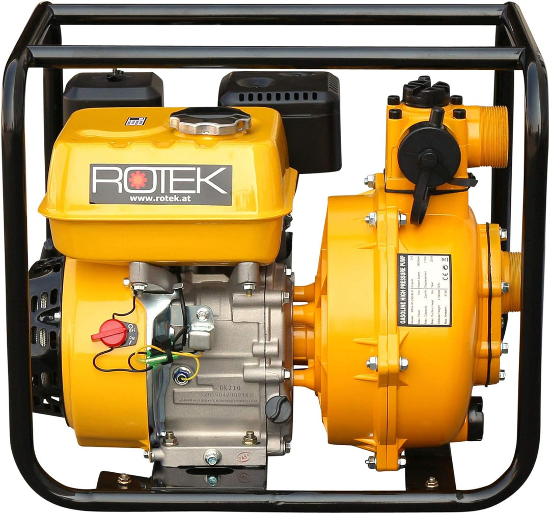 Rotek Hochdruck Motorpumpe mit 4-Takt Benzinmotor WPG4-HP-0300-80-5H, bis zu 75m Förderhöhe, Stage-V