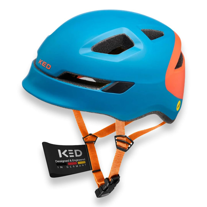 KED Unisex Jugend POP Fahrradhelm 48-52 (S) petrol orange matt, 48-52 (S) petrol orange matt