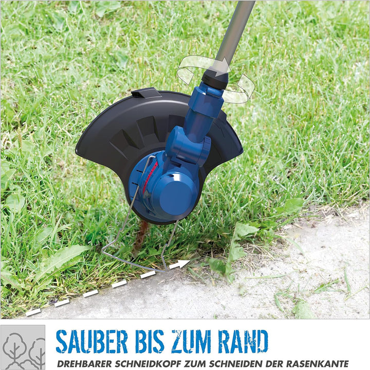 Güde 58598 Akku Rasentrimmer RT 18-201-05 (Inkl. 20 Ersatzmesser, 180° drehbarer Trimmerkopf, 2,0Ah