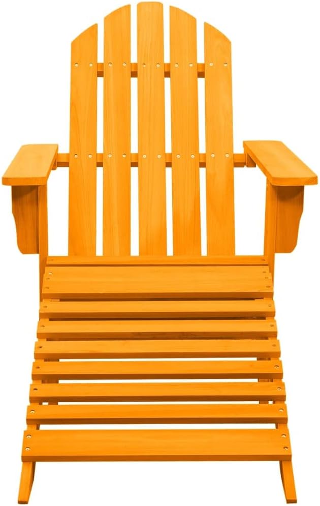 vidaXL Tannenholz Massiv Adirondack Gartenstuhl mit Fussstütze Liegestuhl Deckchair Gartenliege Gart