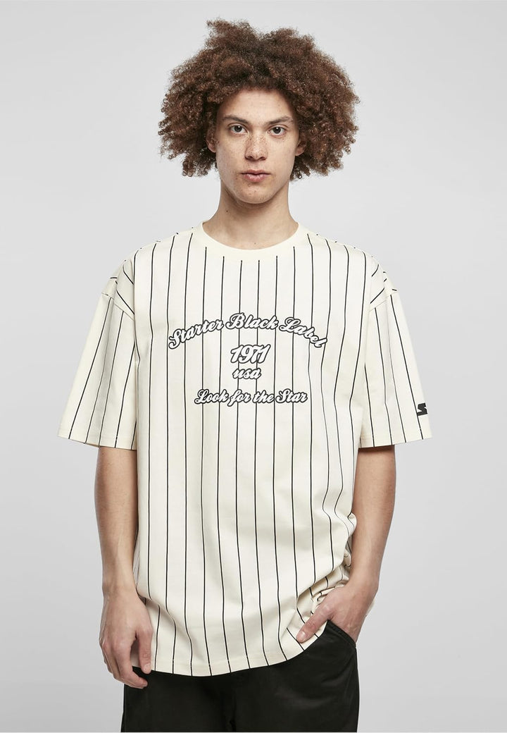 STARTER BLACK LABEL Herren Starter Pinestripe 1971 Tee XXL Palewhite, XXL Palewhite