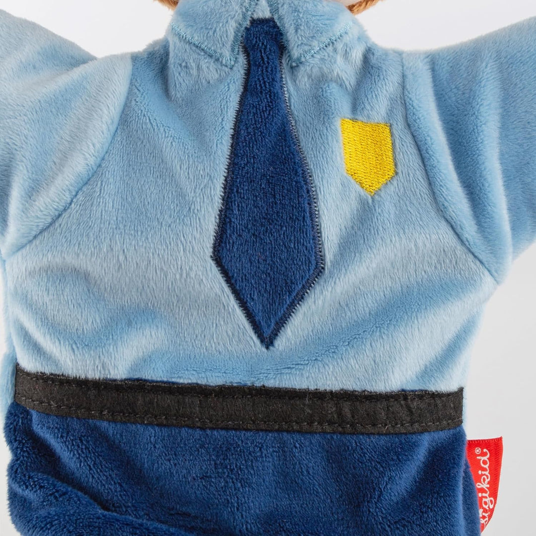 sigikid 43348 Handspielpuppe, blau/Polizist, OneSize, Blau/Polizist