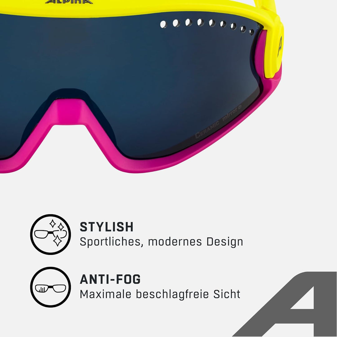 ALPINA 5W1NG - Verspiegelte und Bruchsichere Sport- & Fahrradbrille Mit 100% UV-Schutz Für Erwachsen
