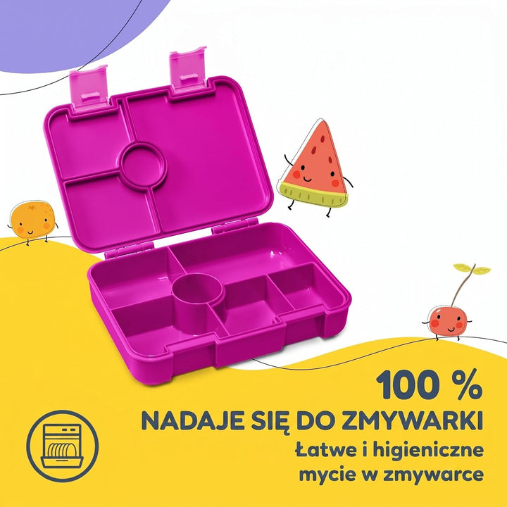 schmatzfatz Brotdose Kinder mit Fächern, BPA Frei Lunchbox Kinder, Bento Box Kinder, Brotbox für Mäd