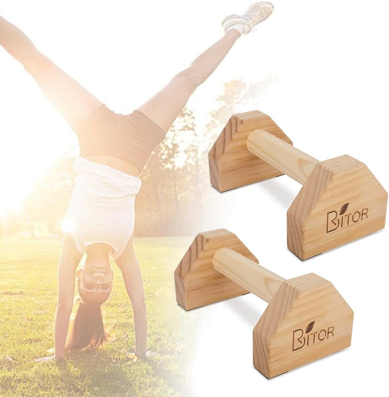 BRITOR Liegestützgriffe, liegestutzgriff holz Parallettes Gravity Fitness, Calisthenics Mini-Handpum