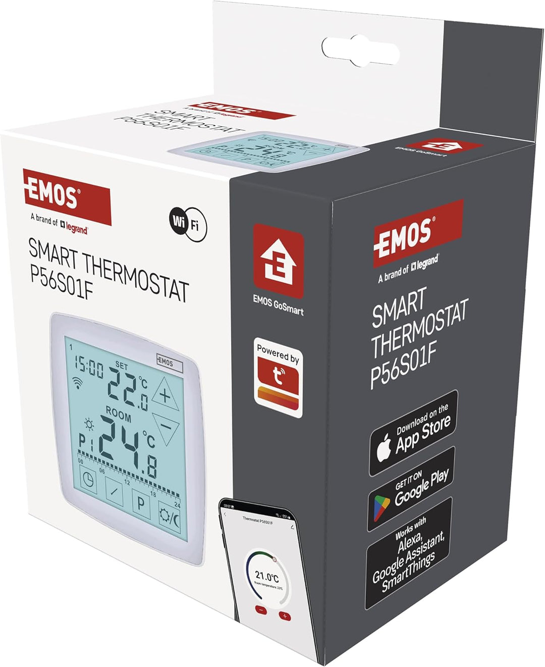 EMOS GoSmart - Smart Home Raumthermostat mit App - WiFi - Open Therm Thermostat für Fussbodenheizung