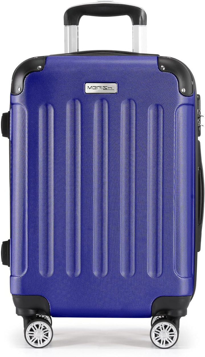 MERISH Reisekoffer Koffer Kofferset Trolleys Zwillingsrollen 3tlg. Hartschale in 9 Farben (Blau, M)