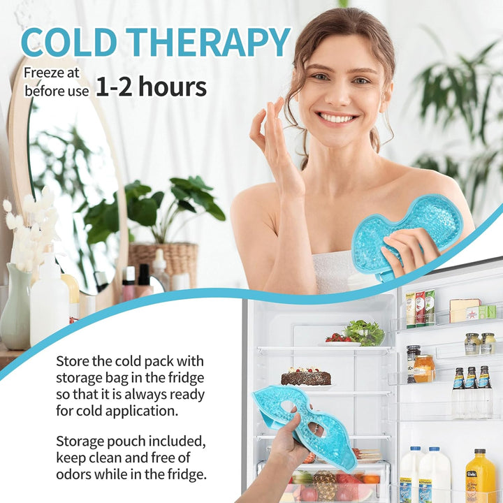 Gel-Augenmaske, wiederverwendbar, Kältetherapie, Gel-Perle, Augenmaske für Schwellungen, Augenringe,