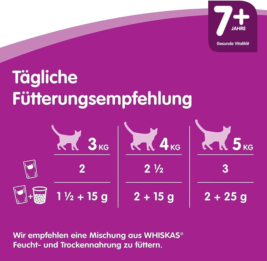 Whiskas 7 + Katzenfutter – Geflügel-Auswahl in Sauce – Hochwertiges Katzenfutter ab dem 7. Lebensjah