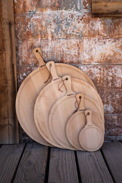 BOSKA Servierbrett Rund Amigo L/für Käse, Tapas oder Brot / 33 cm/Holz/Braun / 445 x 330 x 20 mm 44