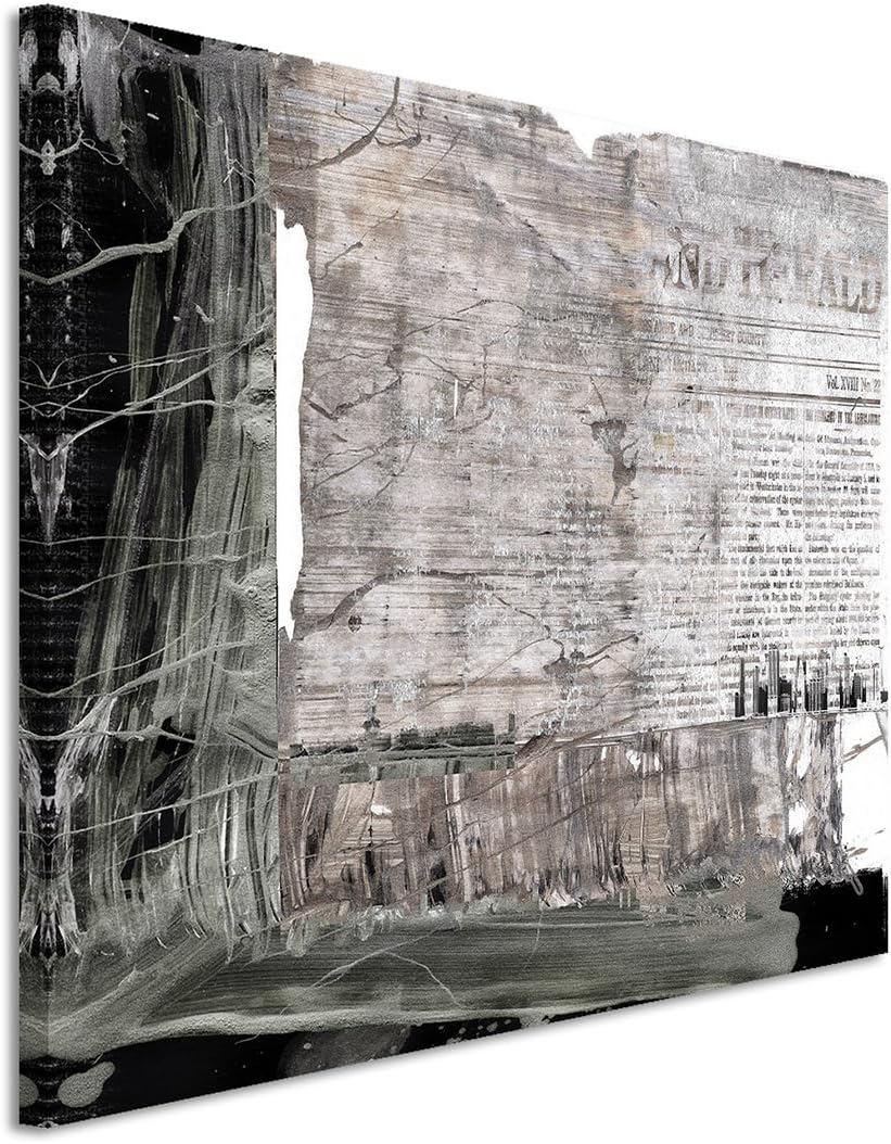 Paul Sinus Art 80x60cm Fotoleinwand Leinwanddruck Kunstdruck Wandbild schwarz grau weiss Grunge