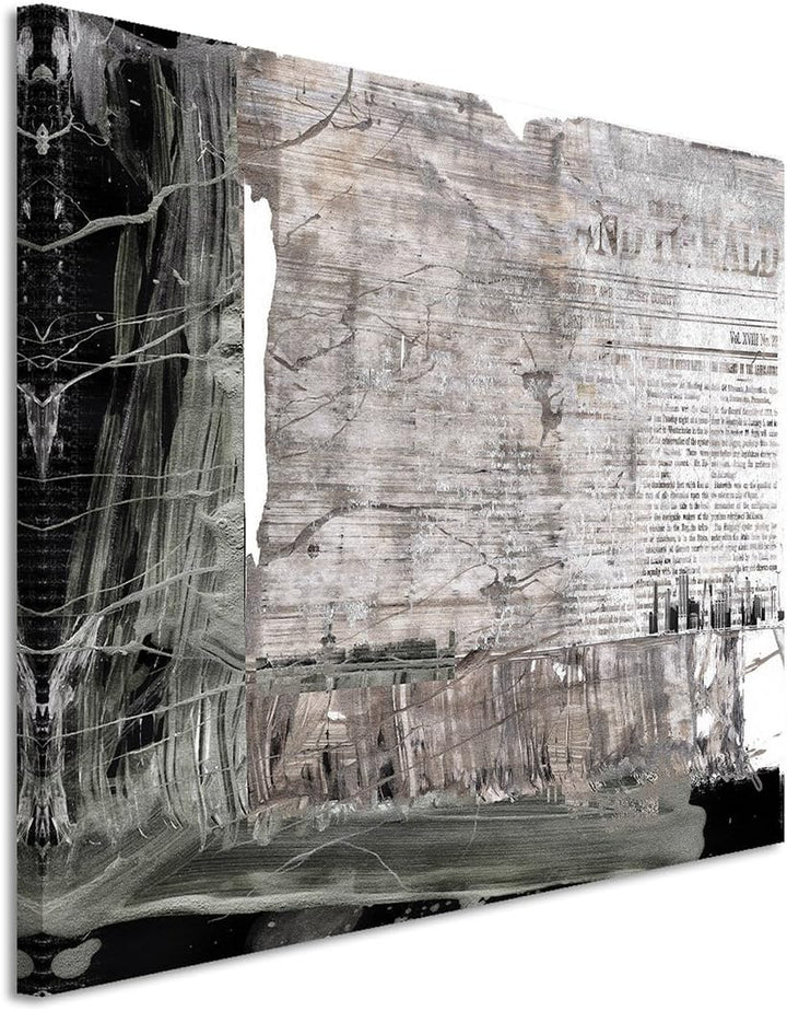 Paul Sinus Art 80x60cm Fotoleinwand Leinwanddruck Kunstdruck Wandbild schwarz grau weiss Grunge
