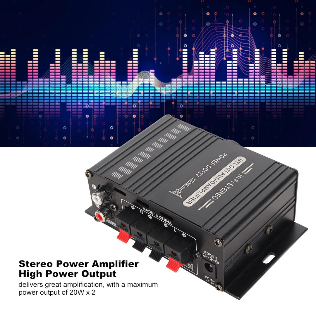 Bewinner AK-160BT Bluetooth 5.0 12 V 2-Kanal-Stereo-Digital-Audioverstärker, 20 Hz Bis 20 kHz Autora