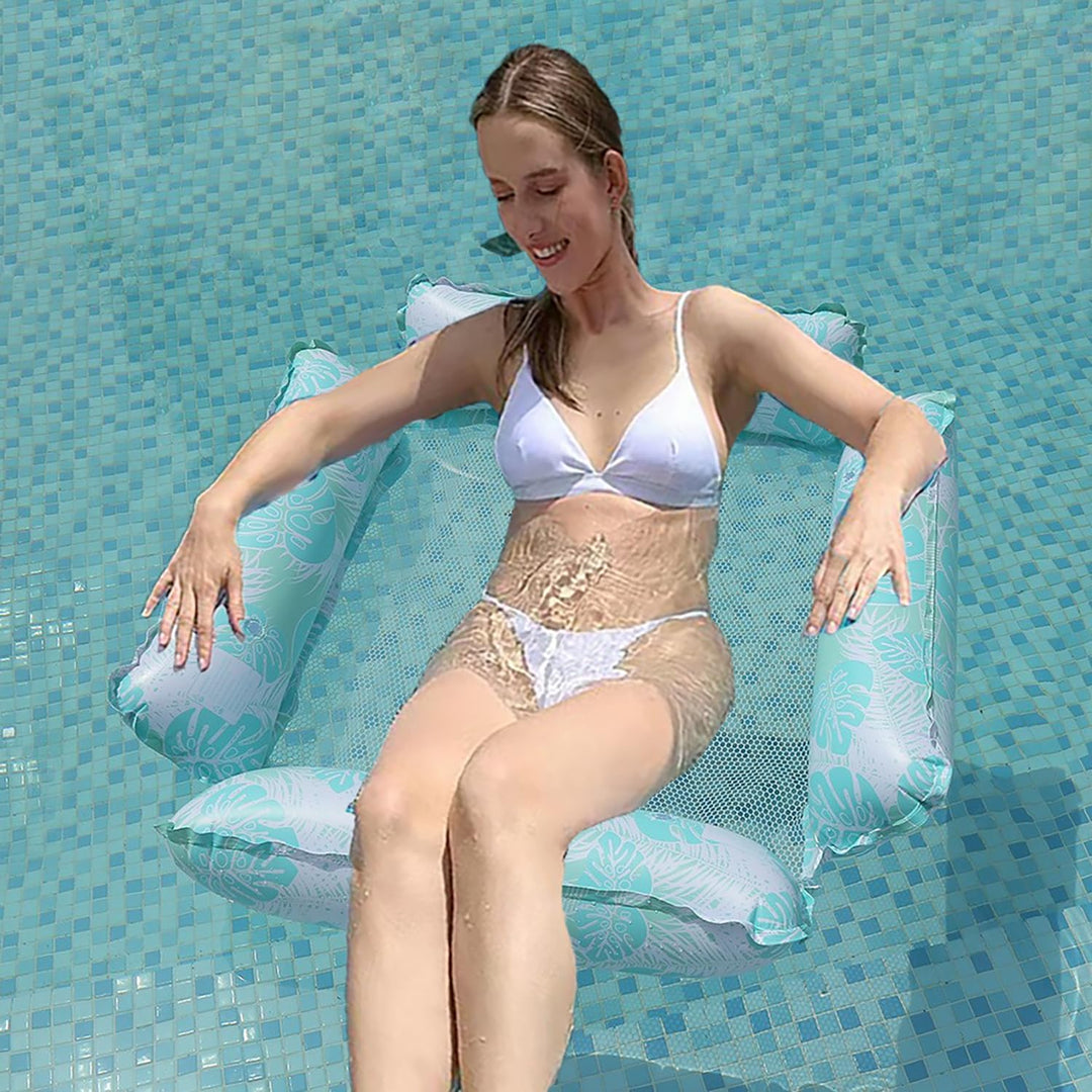 Luftmatratze Pool Wasser Wasserhängematte Schwimmmatte - Blau, 1 Stück, Aufblasbares Schwimmbett Sch
