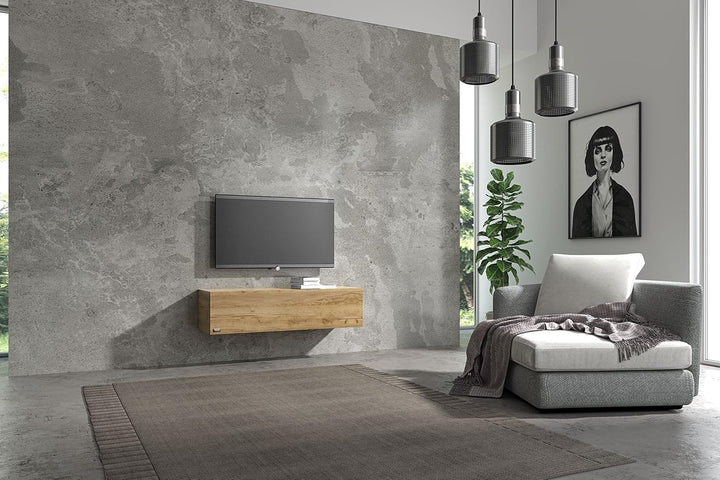Wuun® TV Lowboard I 100cm-280cmI TV Board hängend Hängeschrank Wohnwand/Somero/Eiche 120 Eiche, 120