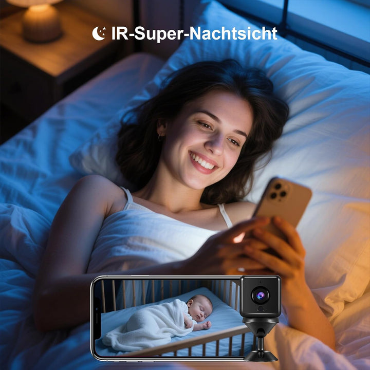 AOBOCAM Mini Kamera, 4K HD WLAN Überwachungskamera Innen Für Live Übertragung Handy APP, WiFi Camera