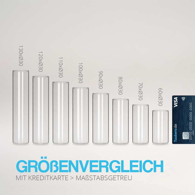 Tuuters 25x Gewürzgläser mit Korken (dunkelbraun) im Set, aus Glas, kleine Gewürzbehälter (130 x Ø30