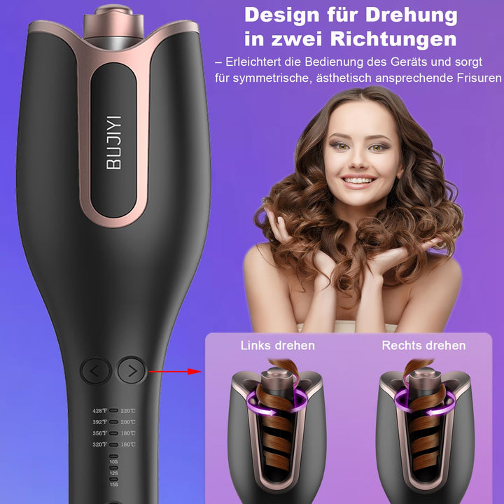 BUJIYI Lockenstab Automatisch,Lockenstab Grosse Locken,Automatischer Lockenstab mit 4 Einstellbare T