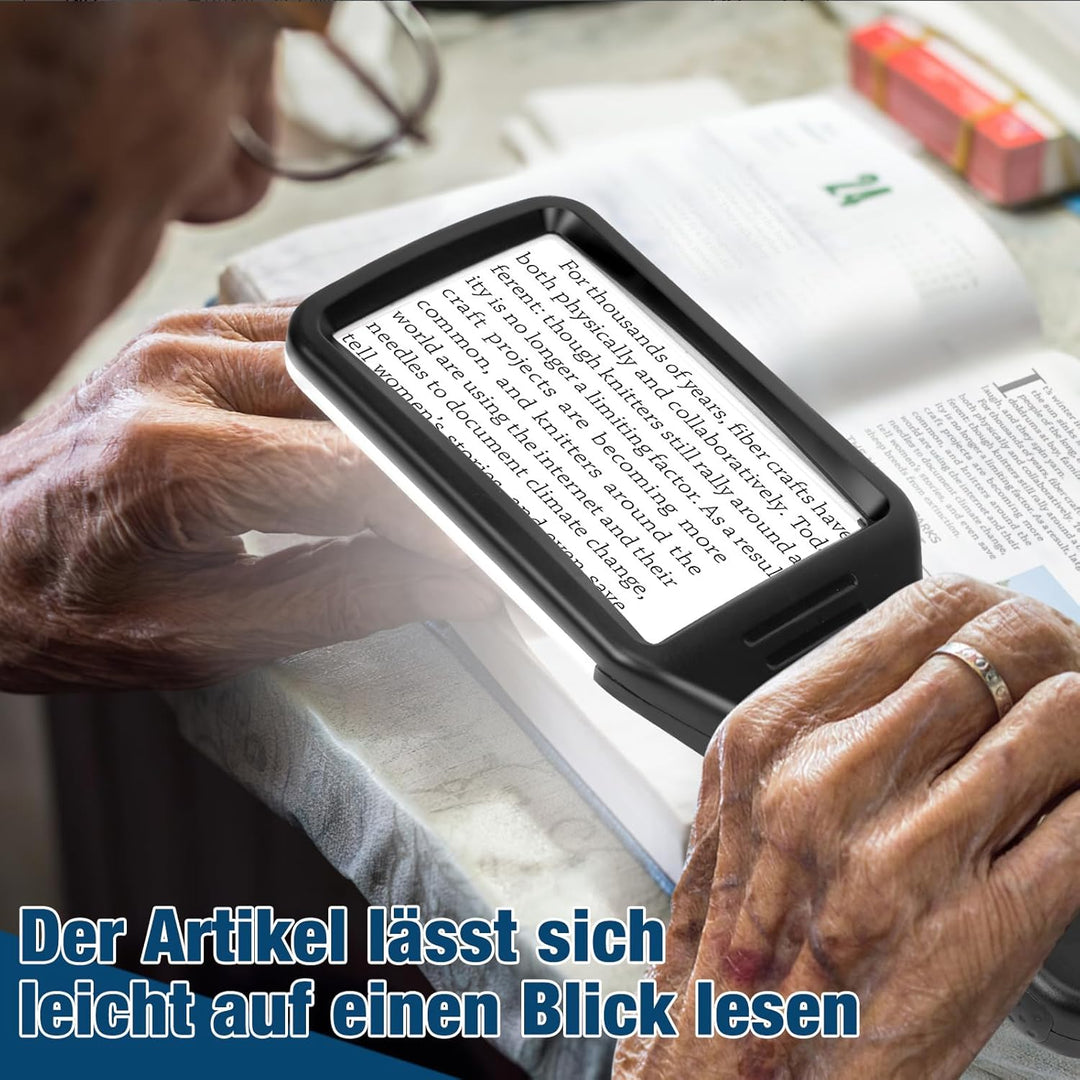 15-fache Leselupe mit Licht, GrossE Optisches Glas Handlupe, 3 Farbmodi, Led dimmbare beleuchtete Lu