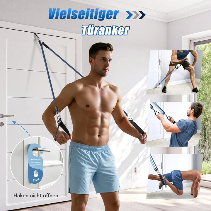 ALongSong Pilates Bar Set mit Widerstandsbänder Krafttraining 180LBS/140LBS Resistance Bands Fitness