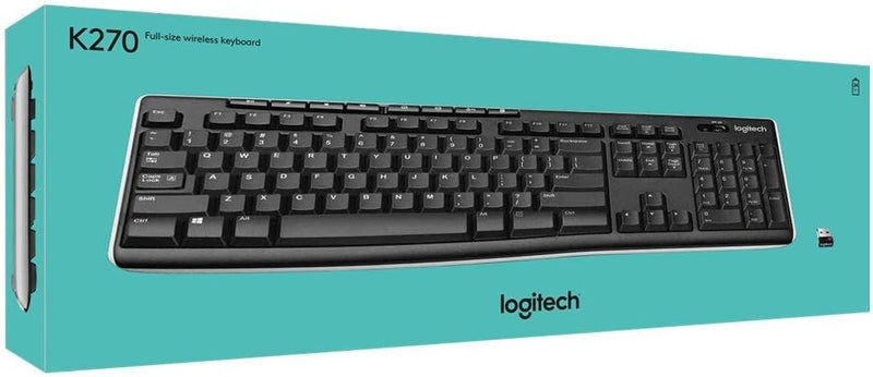 Logitech K270 Kabellose Tastatur für Windows, Französisches AZERTY-Layout - Schwarz