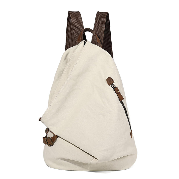 Retro Segeltuch Rucksack Canvas Vintage Rucksäcke Echtleder Daypack Reisetasche Schulterrucksack für