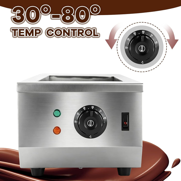 Gewerbliche Schokoladentemperiermaschine, Elektrischer Schokoladenerhitzer | Temperatur Einstellbar