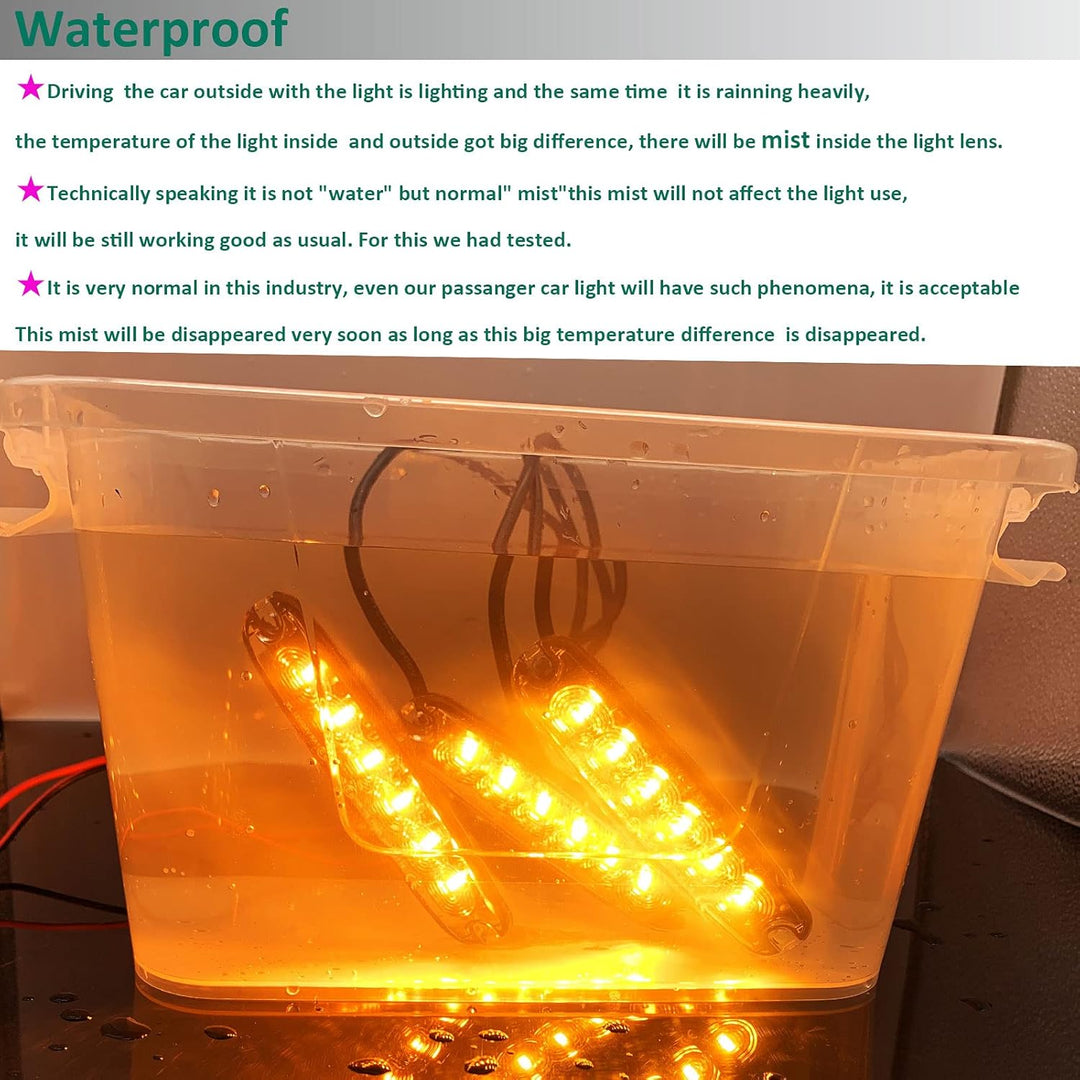 12V/24V 6LED Warnlicht Stroboskoplicht,Ultradünn Led Seite Frontblitzer Amber Blitzer Blitzmodul Ora
