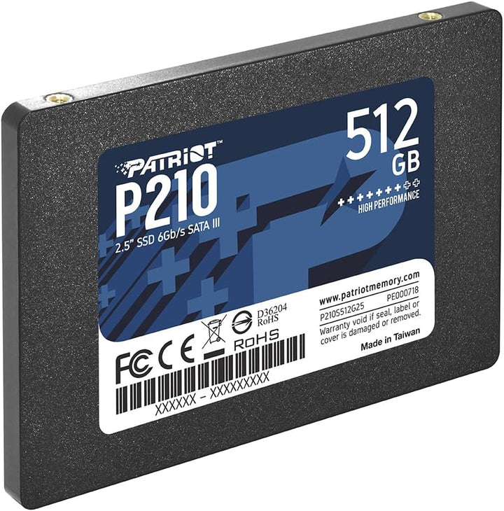 Patriot P210 Interne Solid State Drive 512GB SSD SATA 3 2,5 Zoll, 512GB