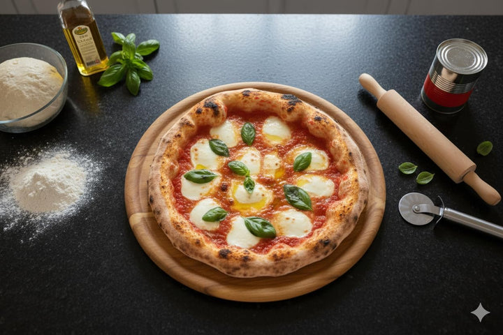 MOON HOME Pizzabrett - 3er Set Saturn ⌀32x2 cm, FSC® Akazie/Holz, grosser Pizzateller rund, Pizza-Se