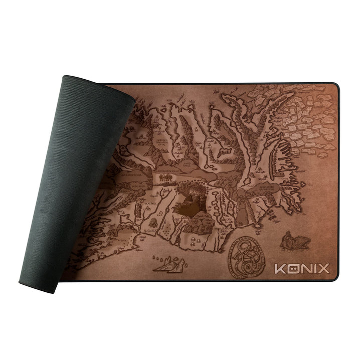 Konix Drakkar Gaming-Mauspad Arnafelds XXL 90 x 46 cm - rutschfeste Gummibasis - Wikingermuster