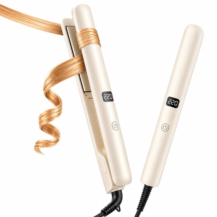 Glätteisen Profi, 2-in-1 Keramik Glätteisen & Lockenstab mit 9 Einstellbaren,Blaulicht-Technologie u