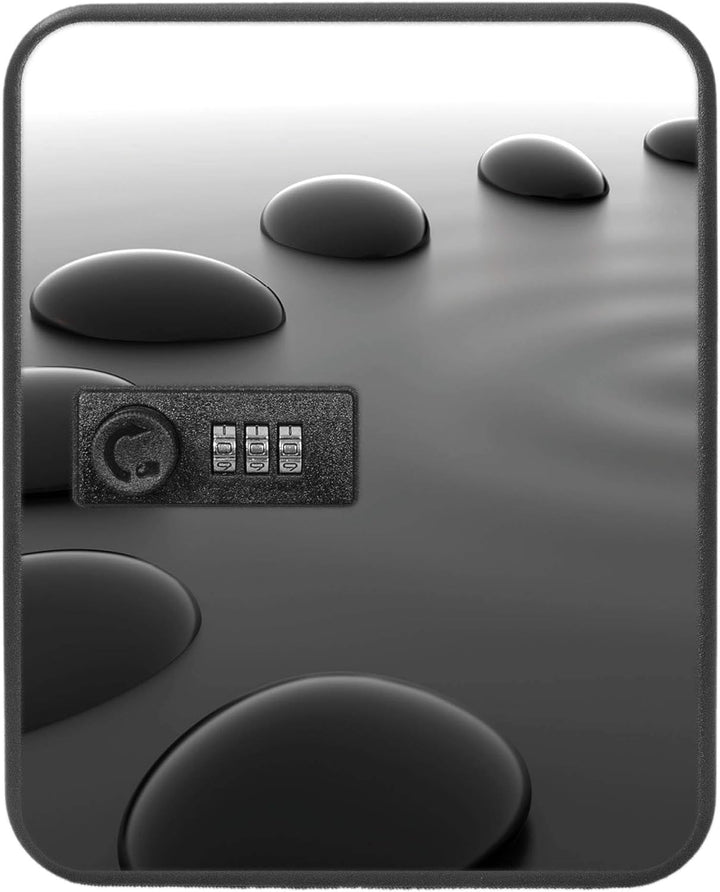 banjado® Burg-Wächter® abschliessbarer Schlüsselkasten mit Motiv Schwarze Steine für 20 Schlüssel -