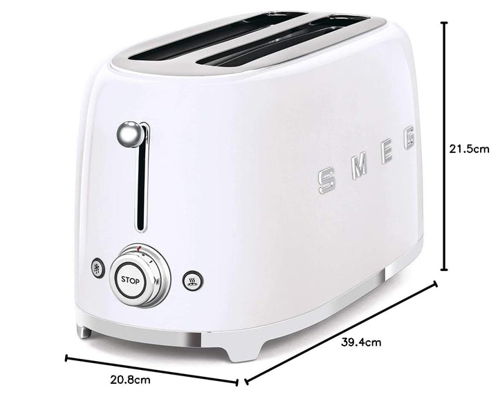 Smeg TSF02WHEU Toaster weiss, Metall, Weiss