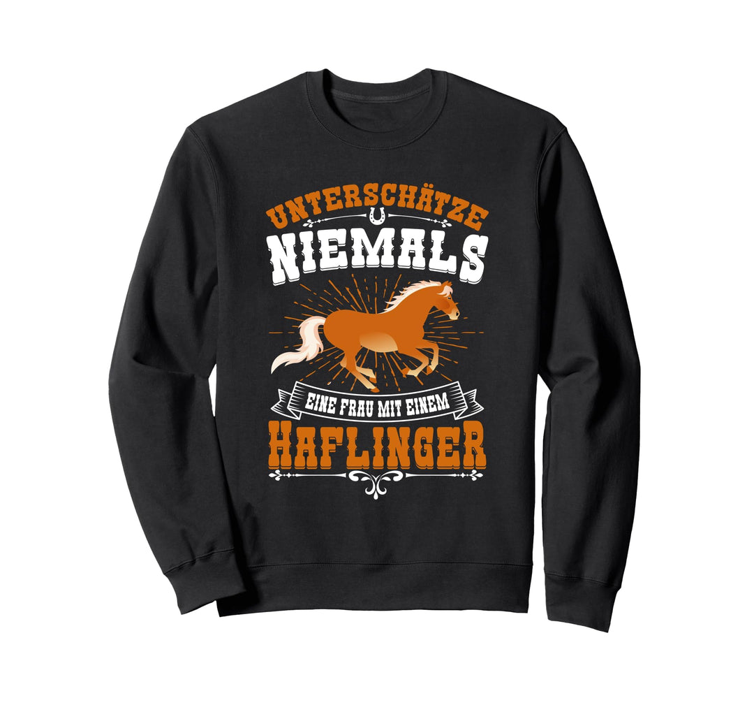 Frau mit Haflinger | Pferde Shirt Damen Mädchen Geschenk Sweatshirt