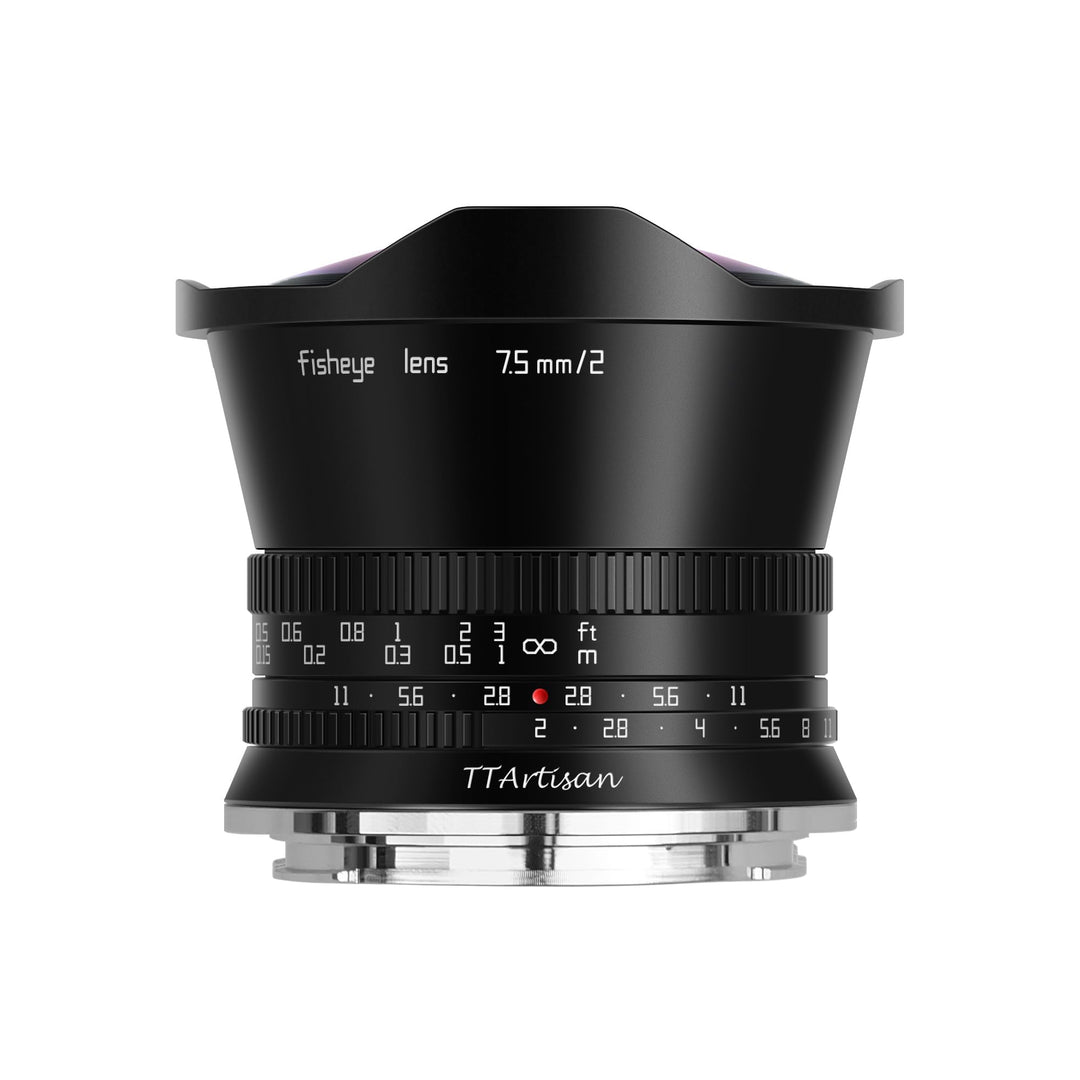 TTARTISAN APS-C 7,5mm F/2 Fisheye X, Ultra-Weitweitobjektiv manuelles Objektiv für Fuji-Bajonett X-A