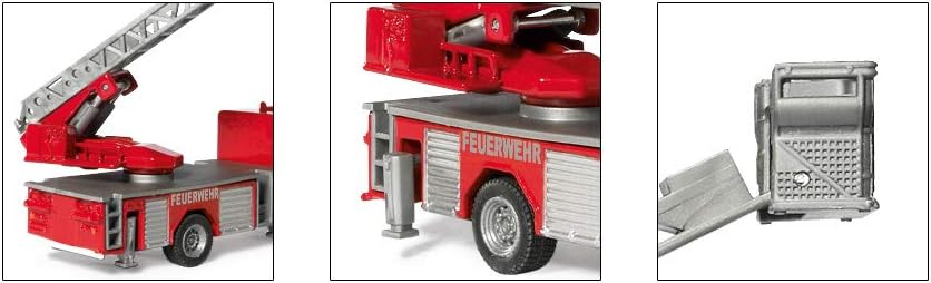 siku 1841, Feuerwehrdrehleiter-Fahrzeug, 1:87, Metall/Kunststoff, Rot, Bewegliche Leiter, Feuerwehrd