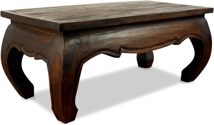 livasia Opiumtisch, Couchtisch, Sofatisch, Massivholztisch (Dunkelbraun), Dunkelbraun